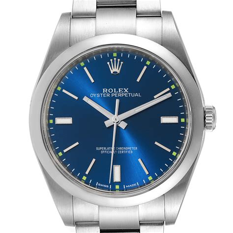 Rolex Oyster Perpetual 39 39mm Blue Dial 2018 